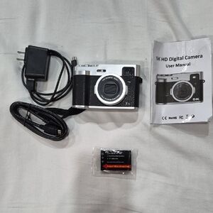 5K HD Digital Camera - Black and Silver Includes Accessories And Instructions